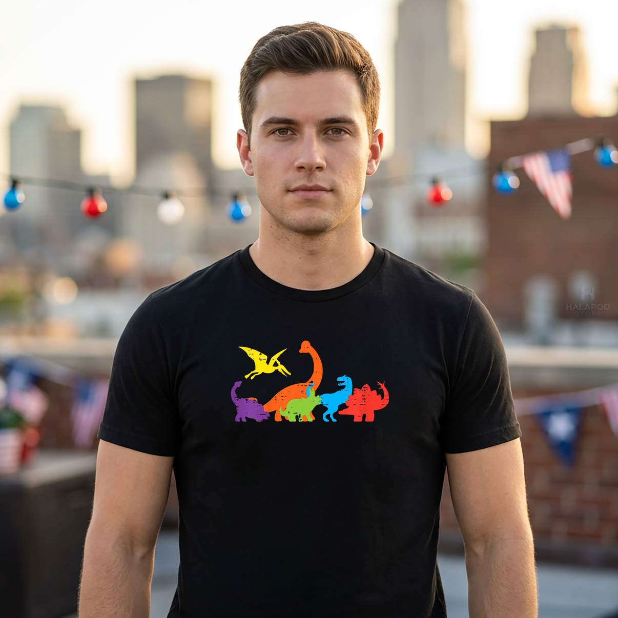 Kids Gay Dinosaurs Rainbow T-Shirt Pride Flag LGBTQ Toddler Boys Graphic Mens
