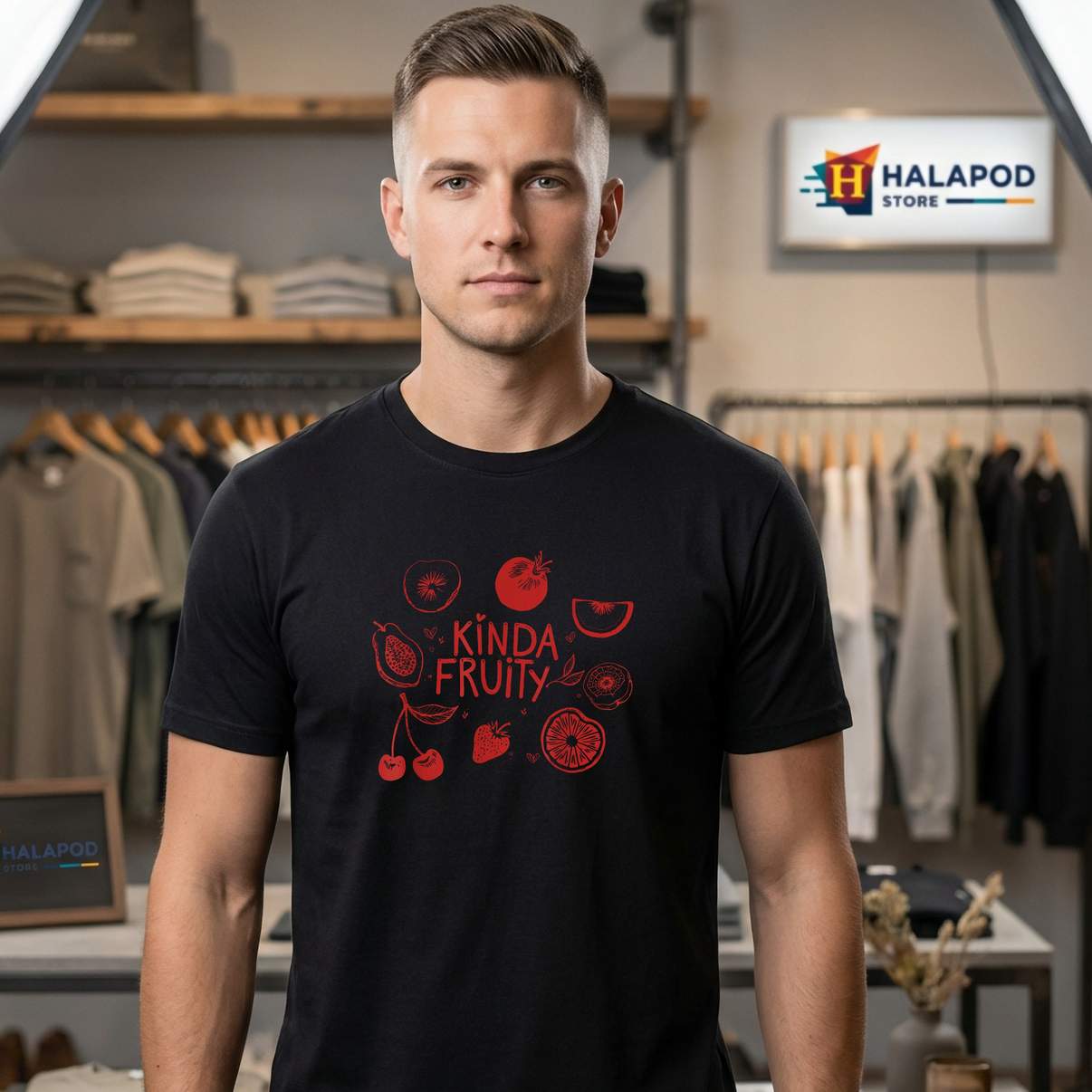 Kinda Fruity Lil Fruity T-Shirt Retro Style Fruits Lesbian Gay LGBTQ Graphic Men