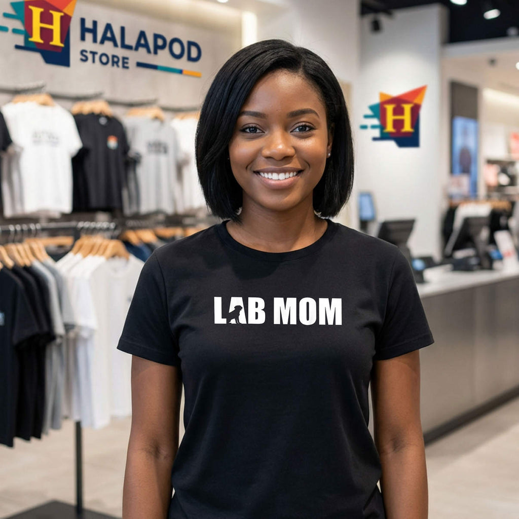 Lab Mom Dog Lover Labrador Retriever Shirt Mothers Day Graphic Casual Womens