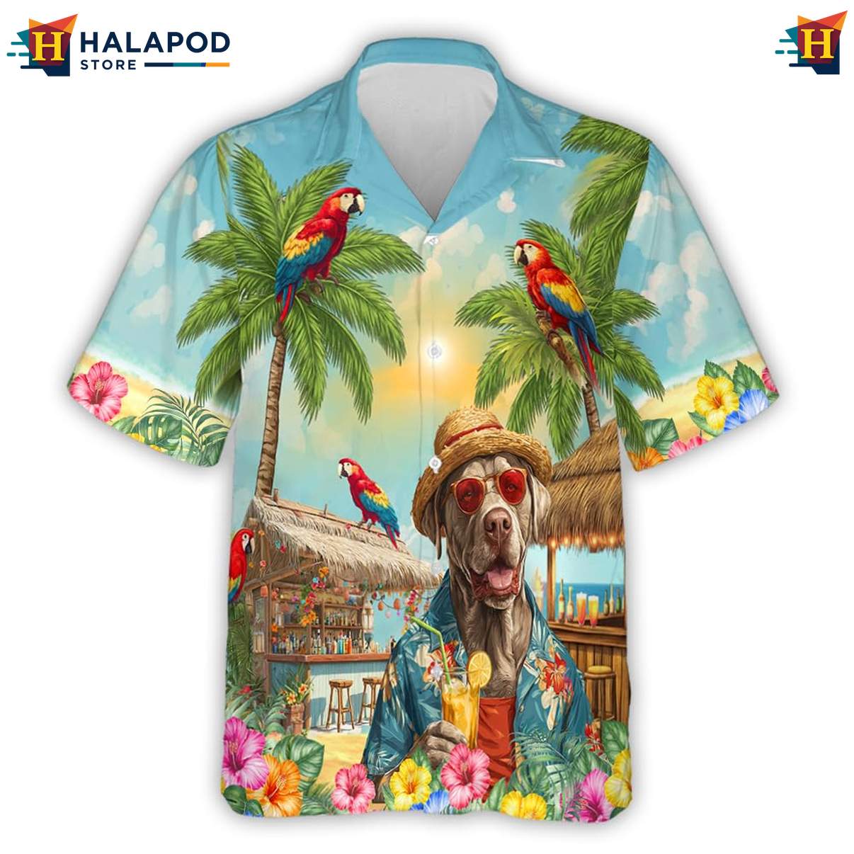 Labrador Retriever Hawaiian Shirt Funny Dog Mens Summer Casual Beach Outfit
