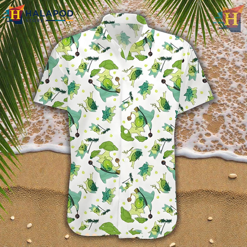 Legend Of Zelda Korok Summer Art On Vintage Aloha Shirt Gamer Island Vibe