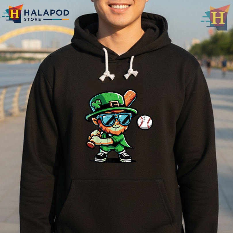 Leprechaun Baseball Saint Paddys Graphic St Patrick's Day Female Shirts Sports Fun