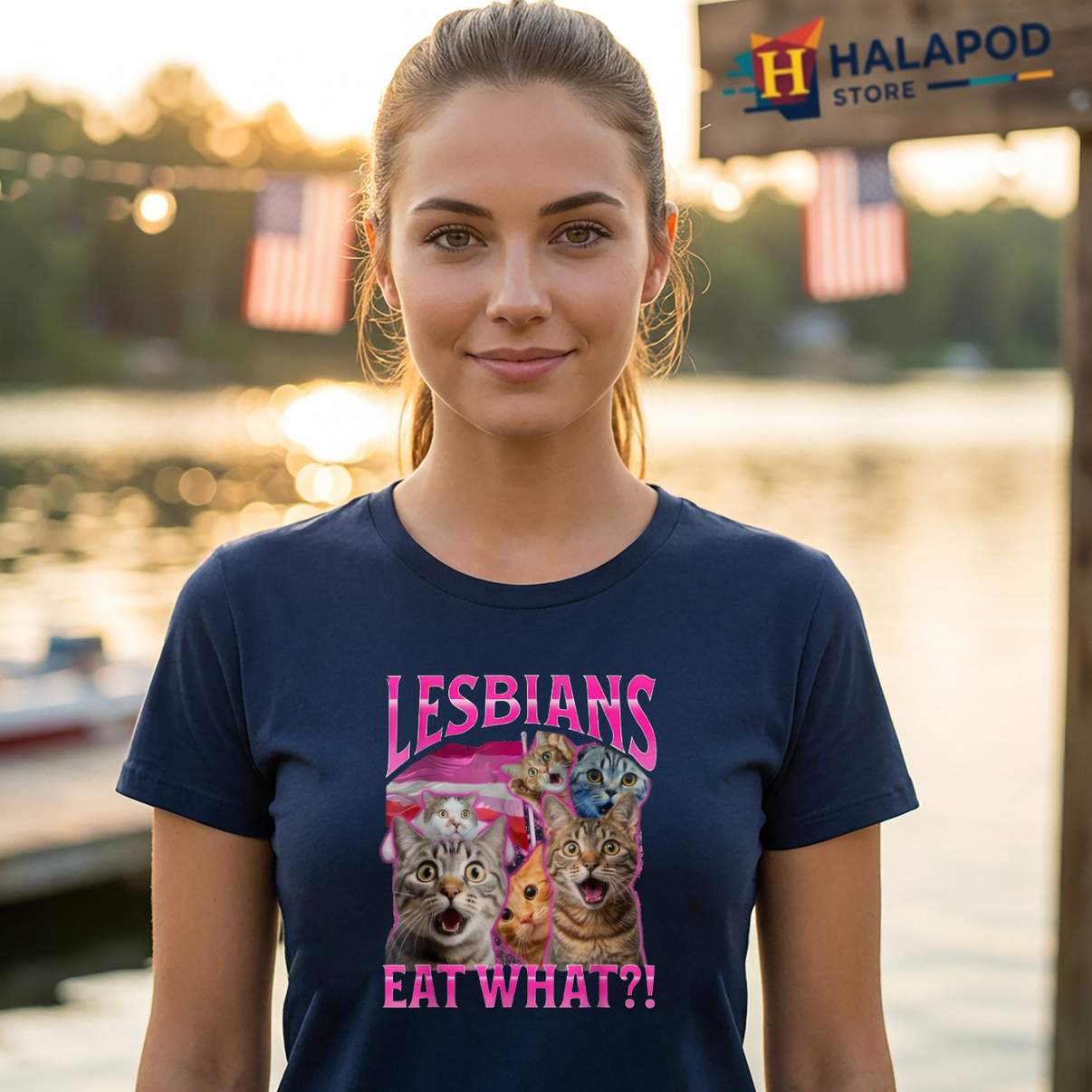 Lesbians Eat What Funny Shirt Cats Gay Pride LGBTQ Meme Graphic Design For Men