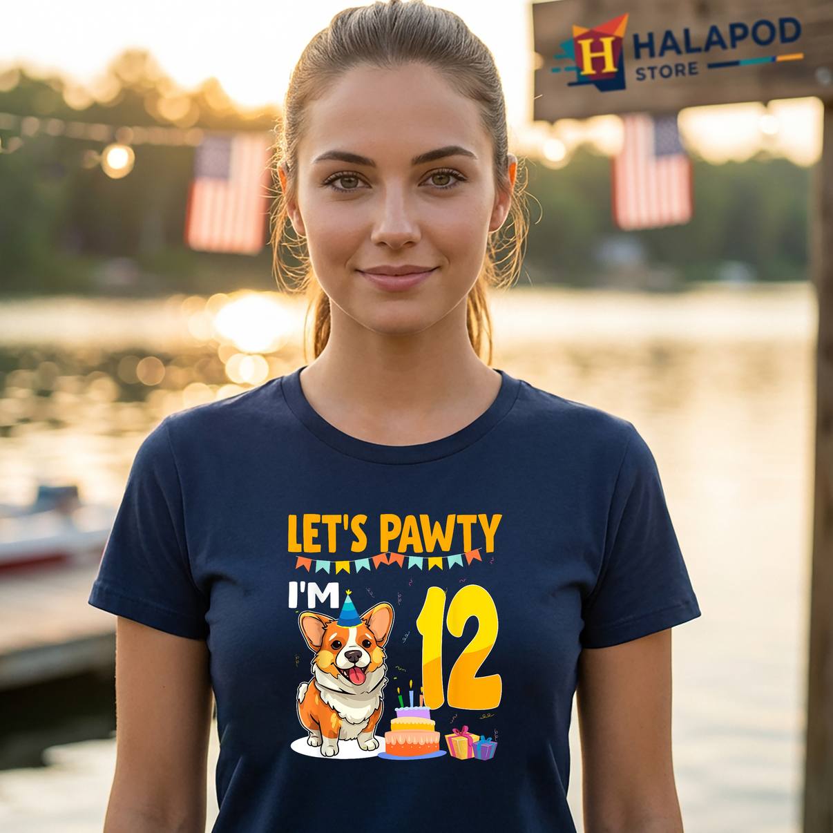 Lets Pawty Im 12 Year Old TShirt Birthday Corgi Dog Lover 12th Graphic Men