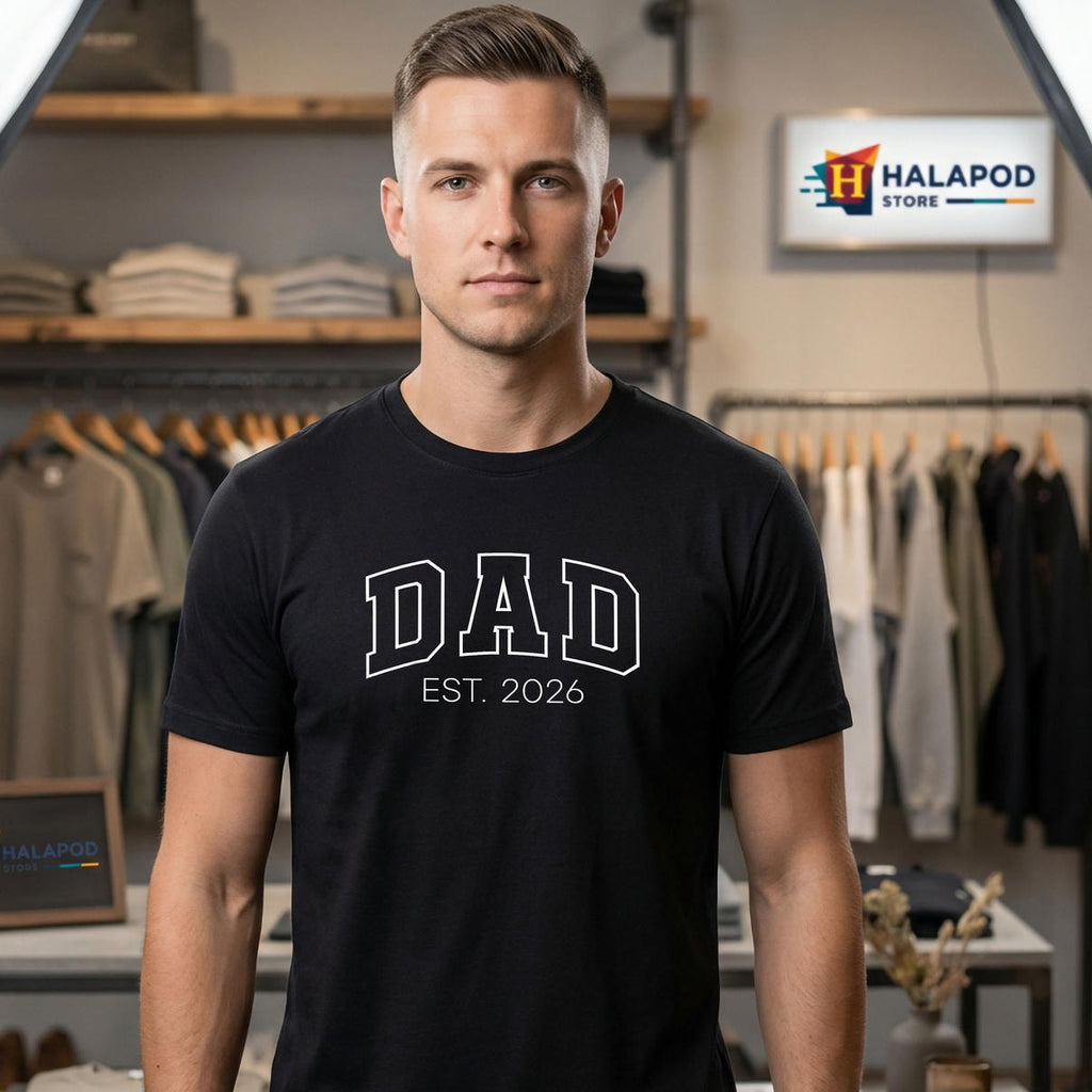 Lettering First Time Daddy To Be Shirt 2026 Promoted To Dad Family Fan Gear
