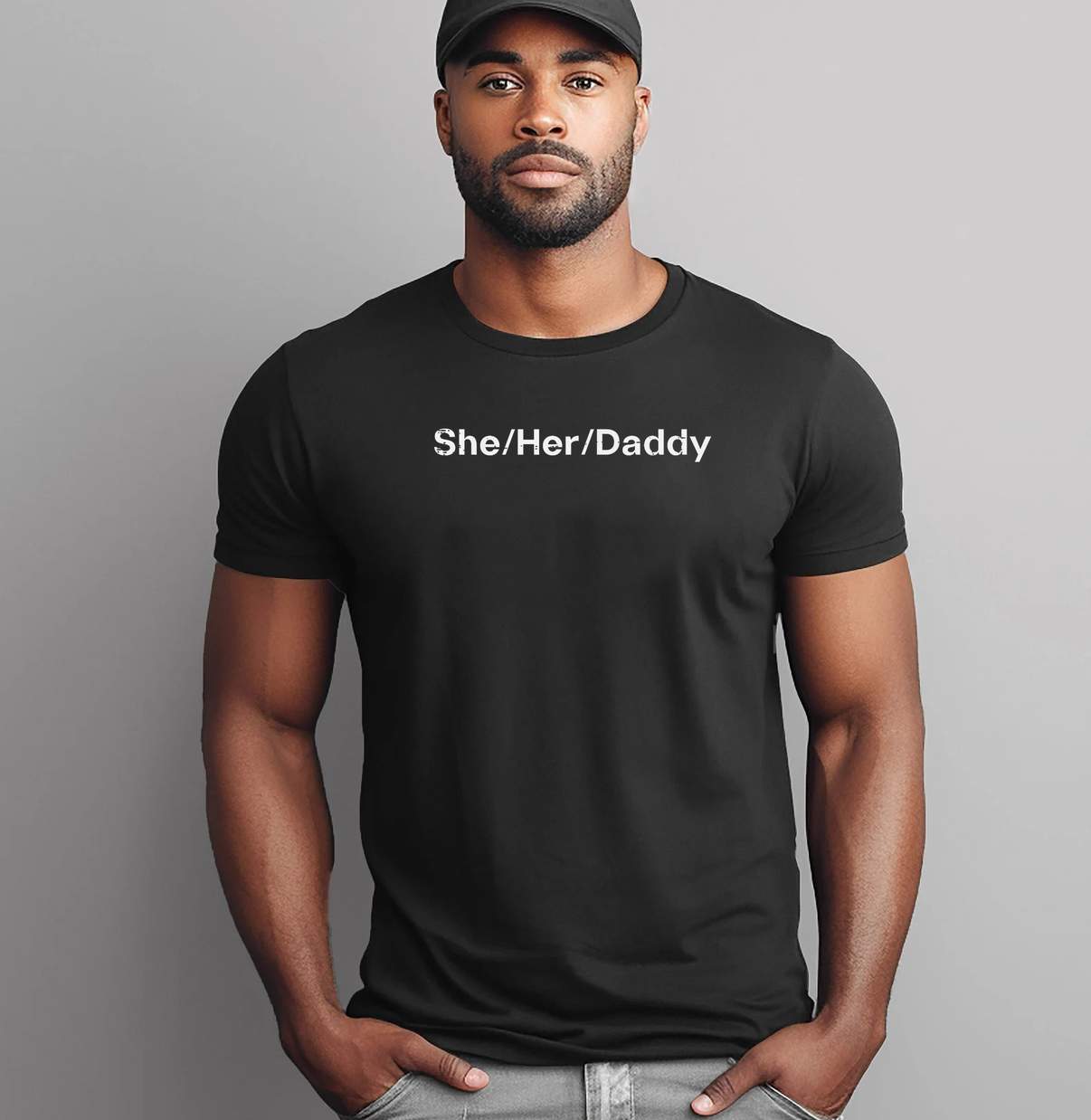 LGBT Pride She Her Daddy Shirt Pronouns Gay Lesbian Funny Graphic Design Mens