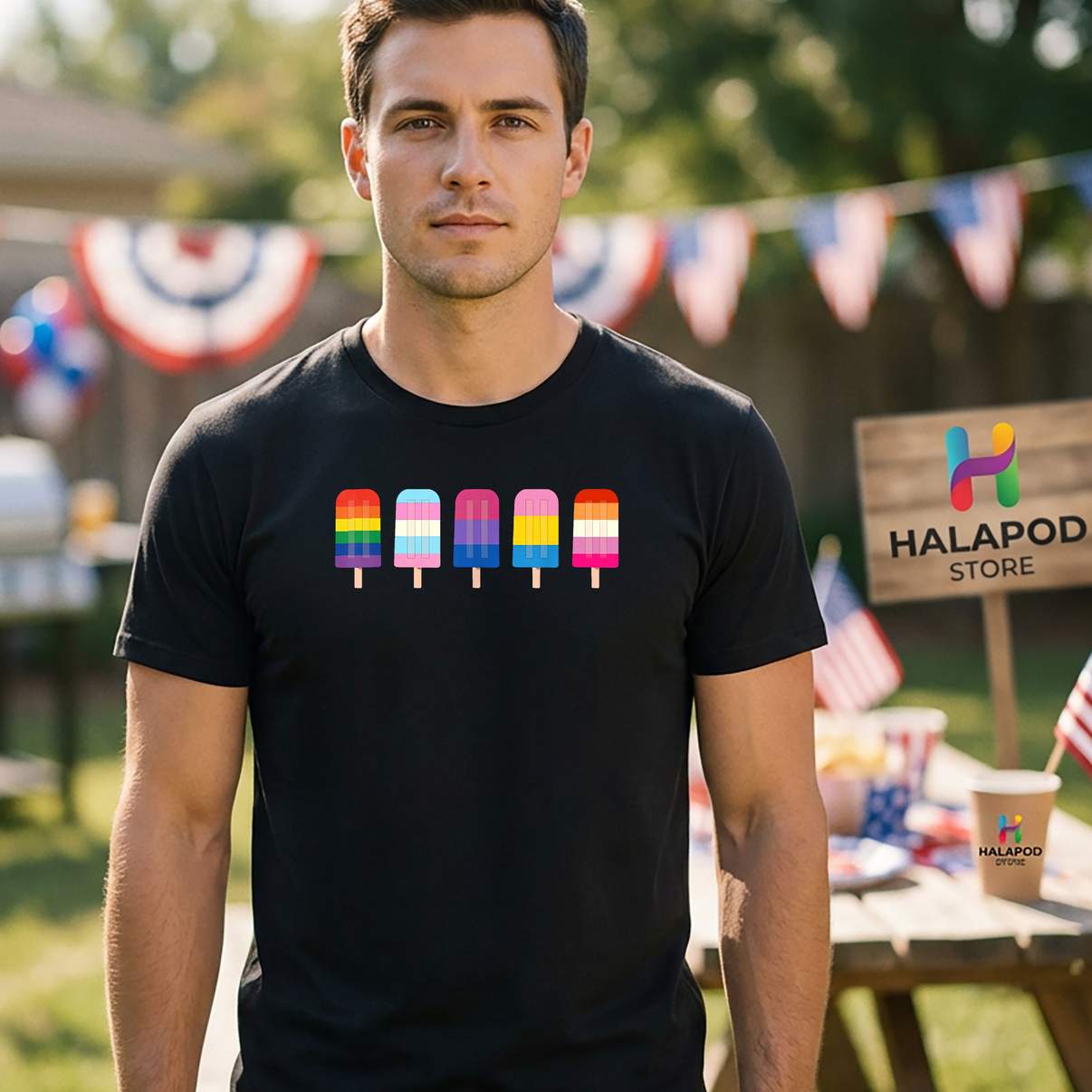 LGBT Rainbow Ice Cream Pride Shirt Funny LGBTQ Graphic Design Lover For Mens