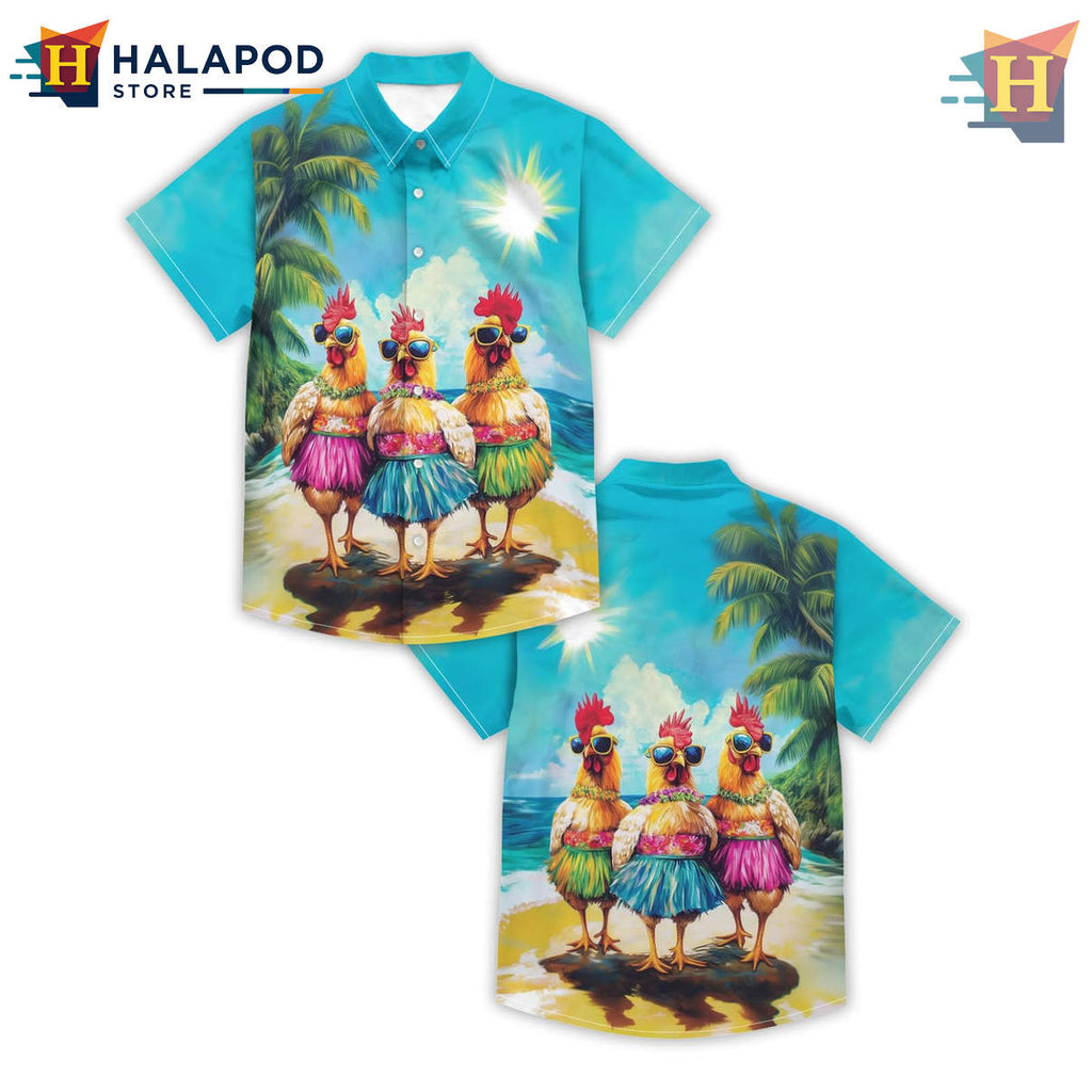 Light Blue Hawaiian Shirt Summer Beach Tropical Vacation Aloha Casual Mens Gear