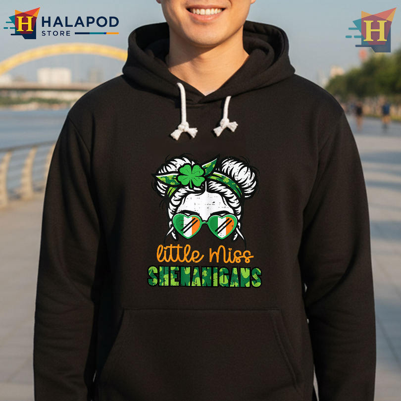 Little Miss Shenanigans Cute Graphic St Patricks Day Shirts For Ladies Girls