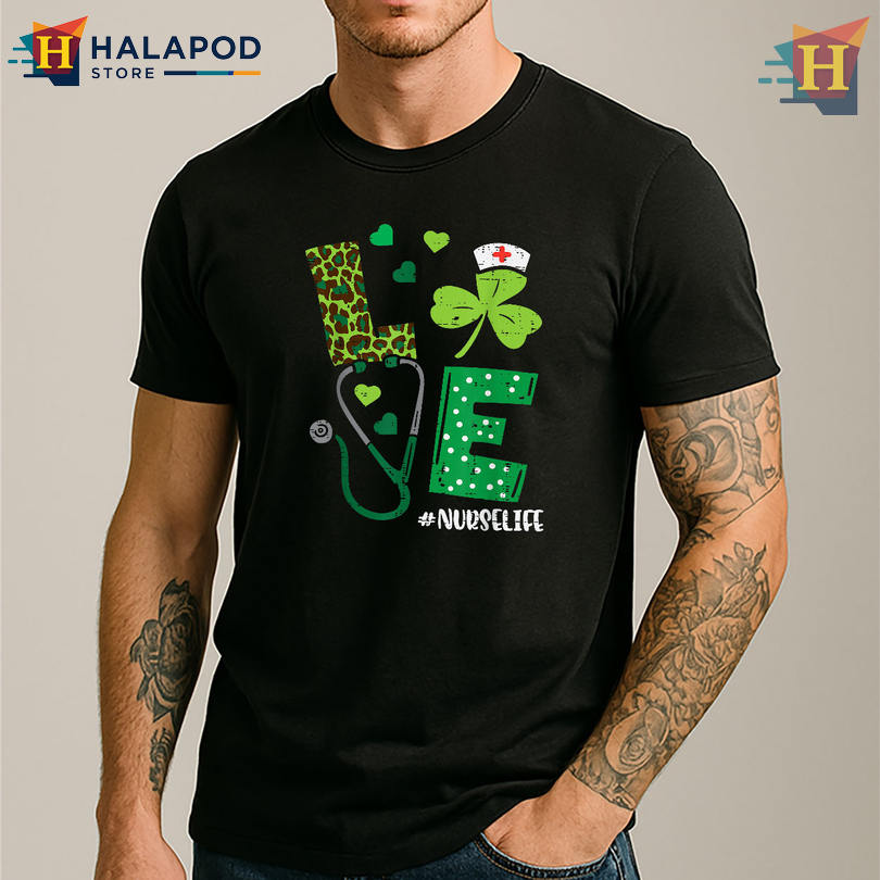 Love Shamrock Stethoscope Nurse Life St Patricks Day Shirts Ideas