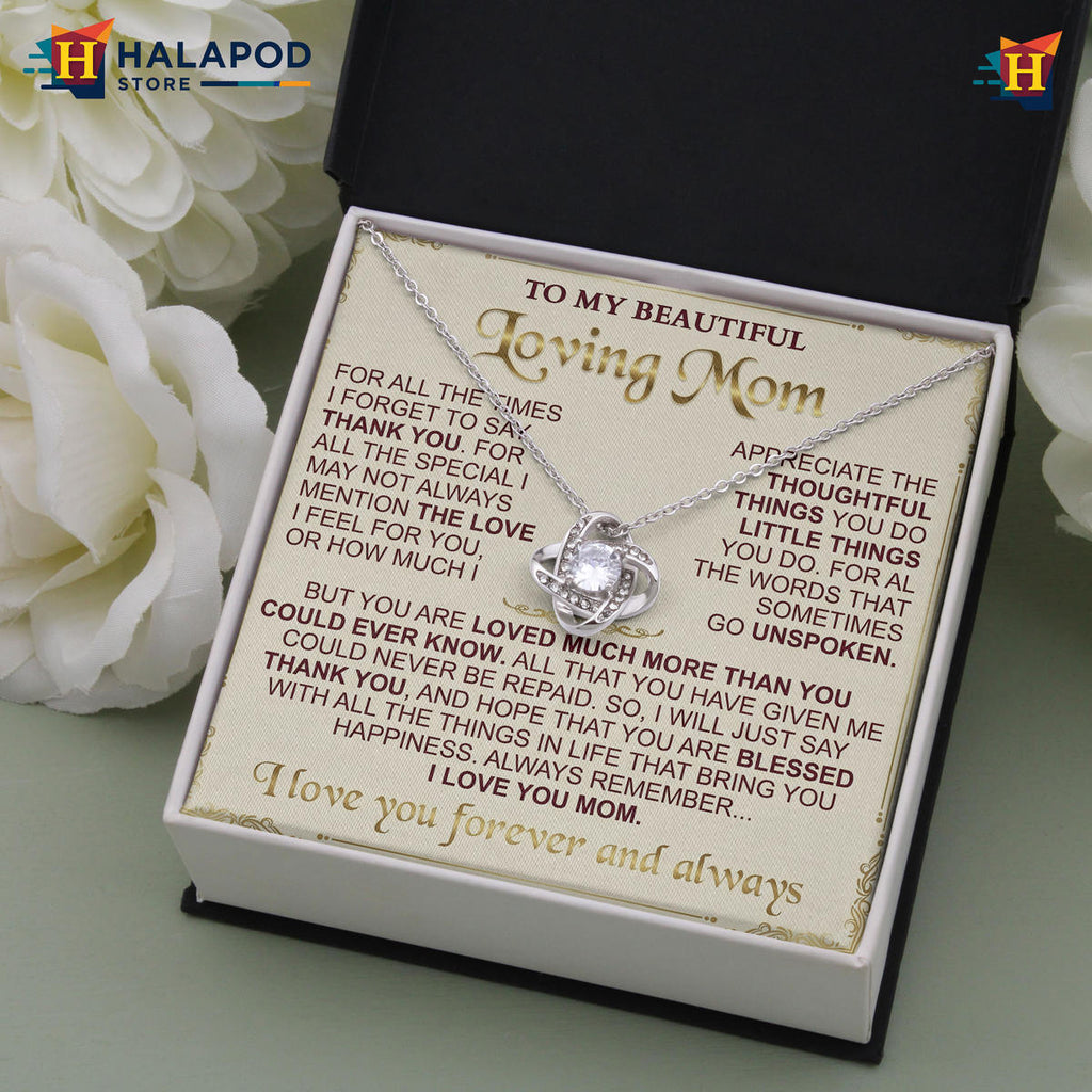 Loving Mom Keepsake - Blessed Life Message Necklace For Mothers Day 2026
