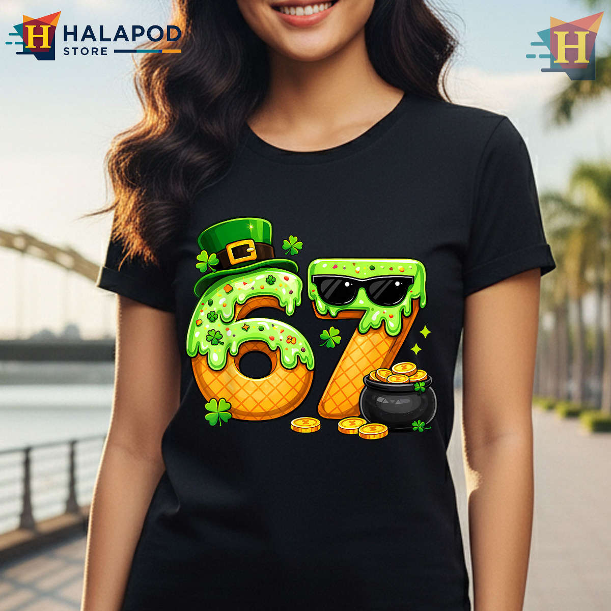 Lucky 67 Shamrock Kids Tee St Patrick's Day T Shirts For Boys Girls