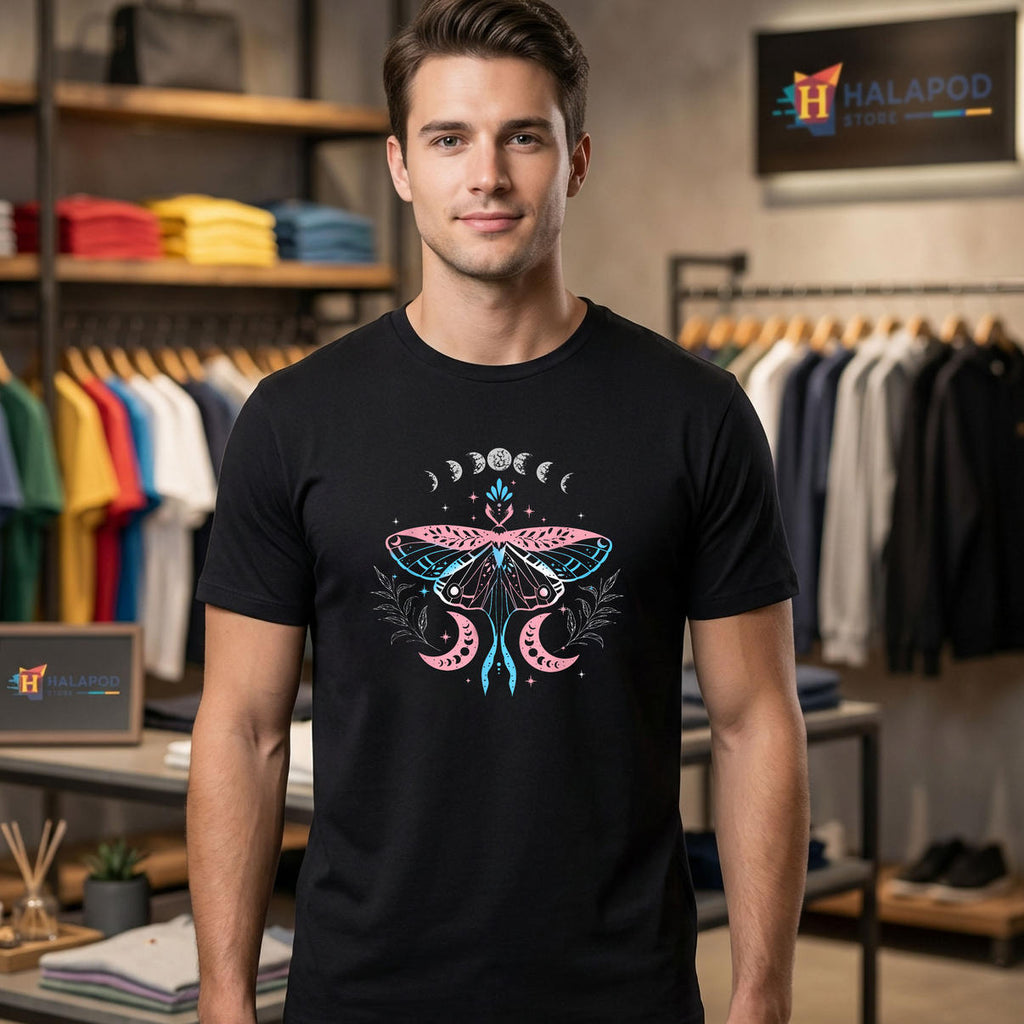 Luna Moth Moon Phase Cottagecore Shirt 2026 Trans LGBT Pride Month Fan Gear