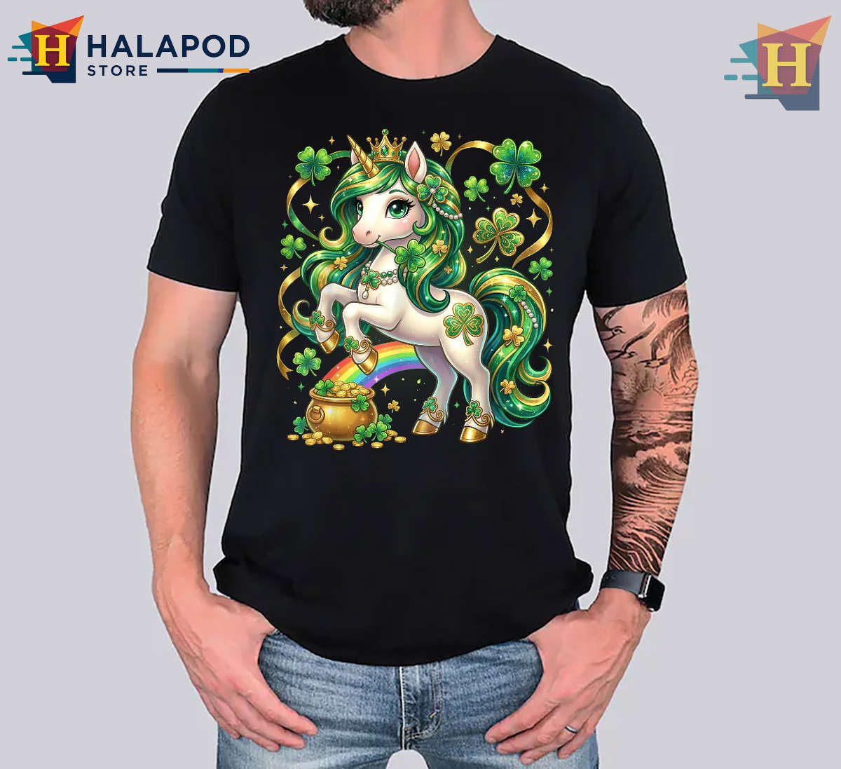 Magical Unicorn Shamrock Tee Cute St Patricks Day Womens Shirts Toddler
