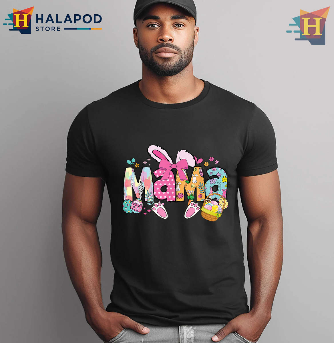 Mama Bow Bunny Graphic Easter Shirts For Women Cute Mom Style
