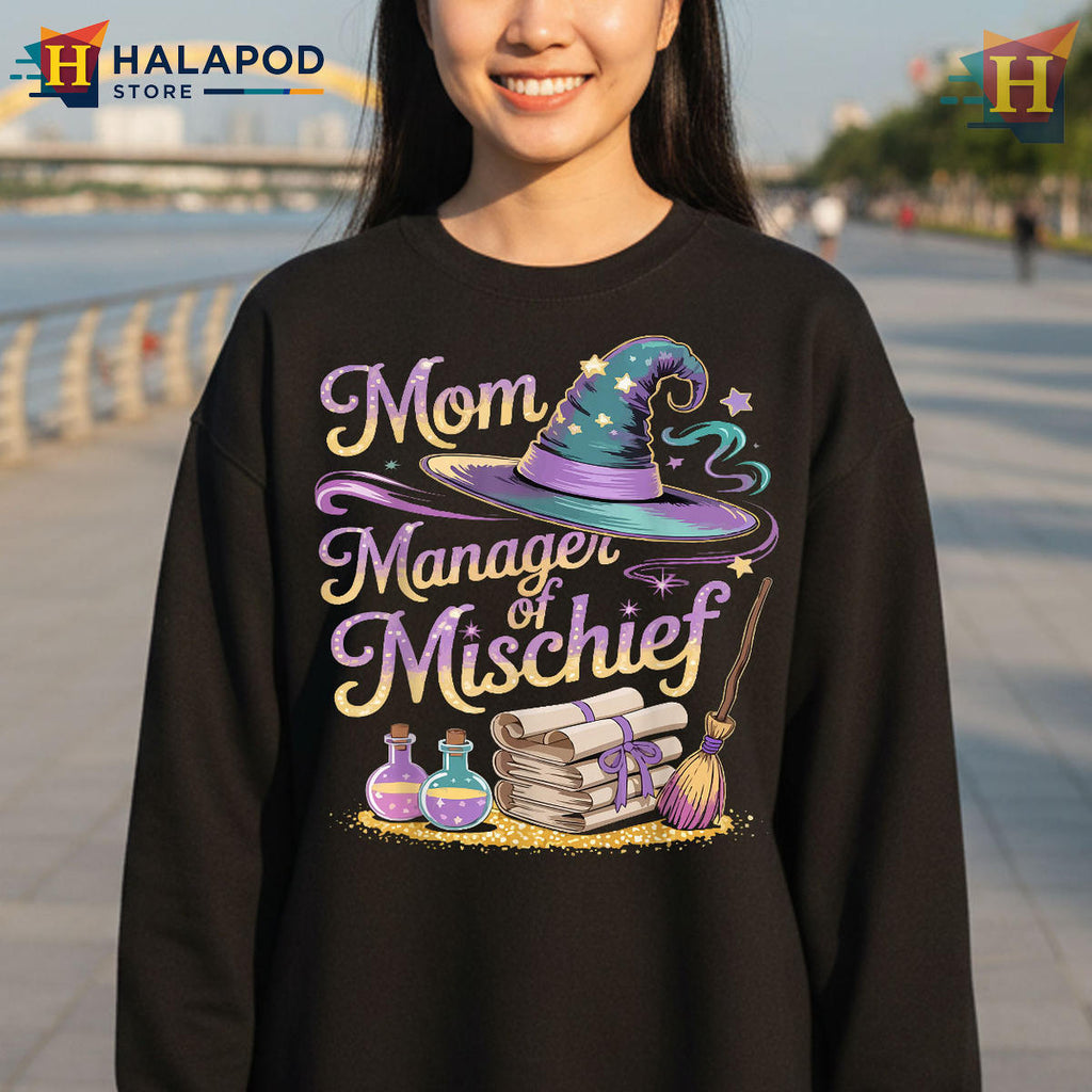Manager Of Mischief Magical Design Funny Mom T Shirts
