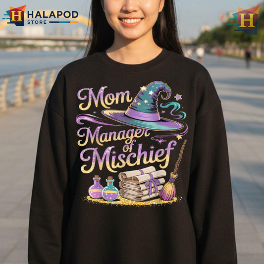 Manager Of Mischief Magical Design Funny Mom T Shirts