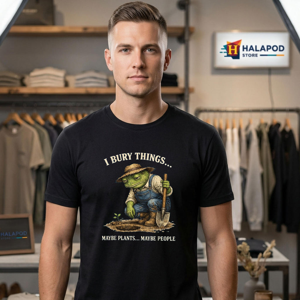 Maybe Plants Maybe People Shirt 2026 I Bury Things Funny Frog Humor Fan Gear