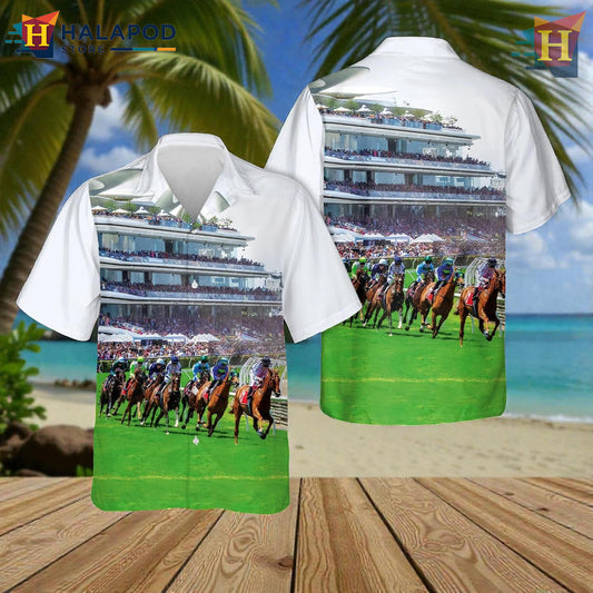 Melbourne Cup Day Party Look Styled In Cool Hawaiian Shirt Festive Casual Wear