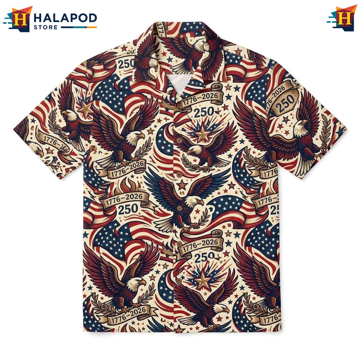 Mens 4th Of July Independence Hawaiian Shirt Short Sleeve Button Down Top
