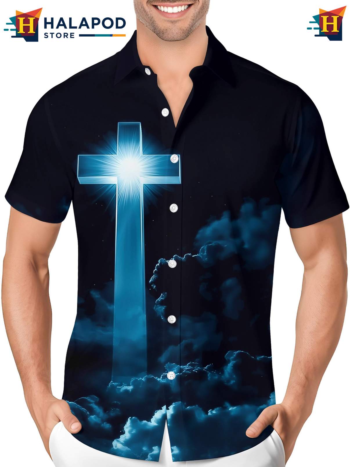 Mens Crazy Graphic Aloha Shirt Funny Novelty Button Down Summer Beach Apparel