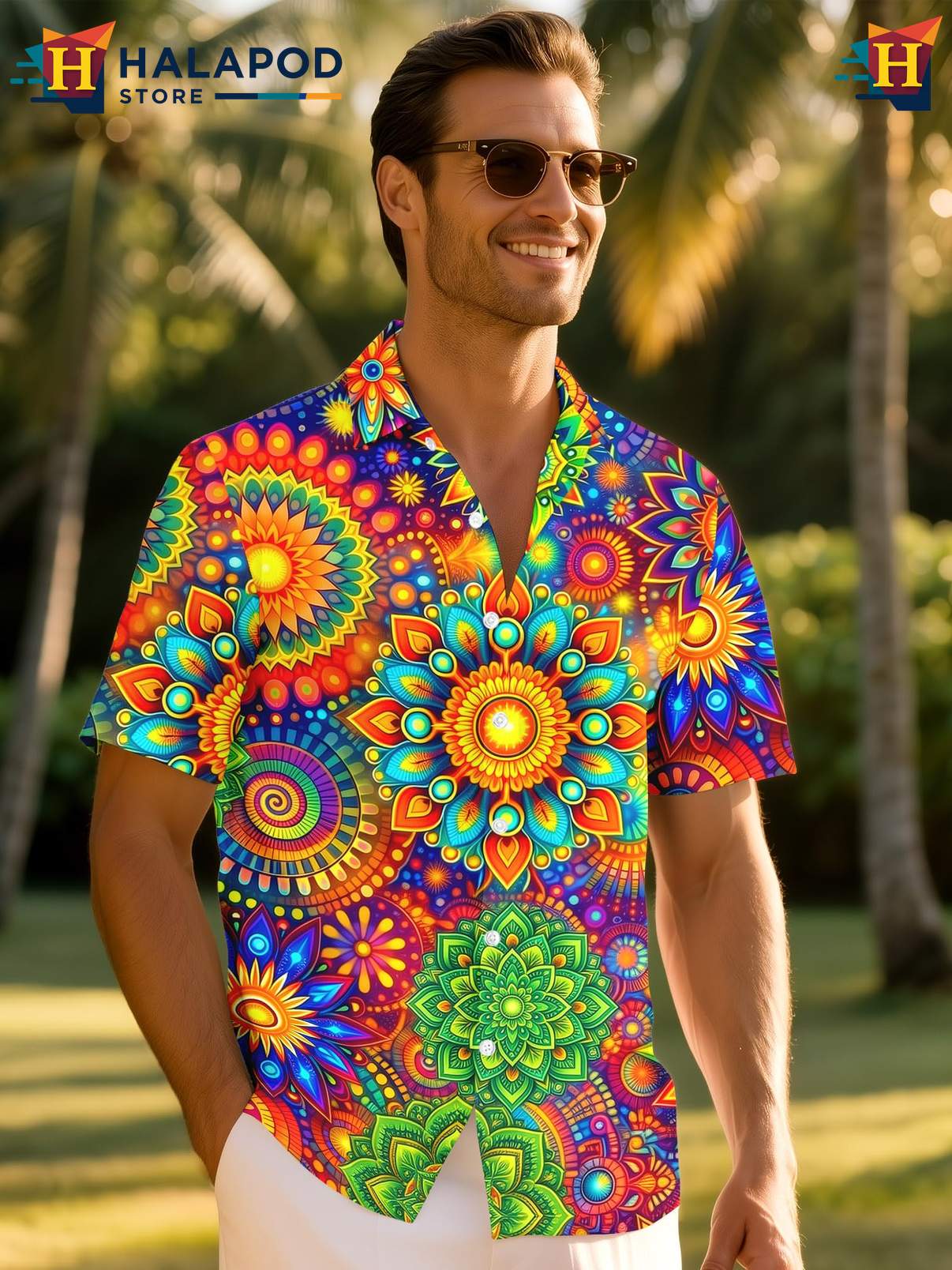 Mens Funny Aloha Shirt Novelty Crazy Graphic Button Down Summer Beach Apparel