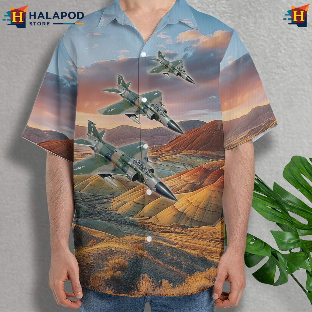 Mens Military Airplane Tropical Shirt Veteran Linen Button Down Beach Outfit