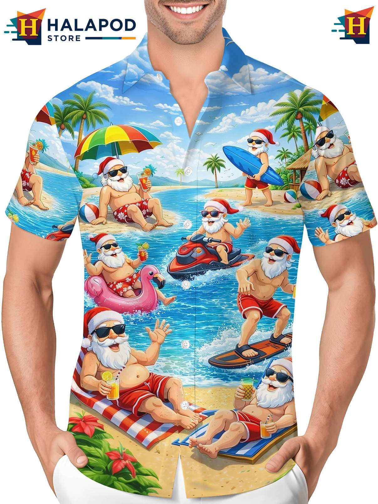 Mens Novelty Aloha Shirt Funny Crazy Graphic Button Down Summer Beach Apparel