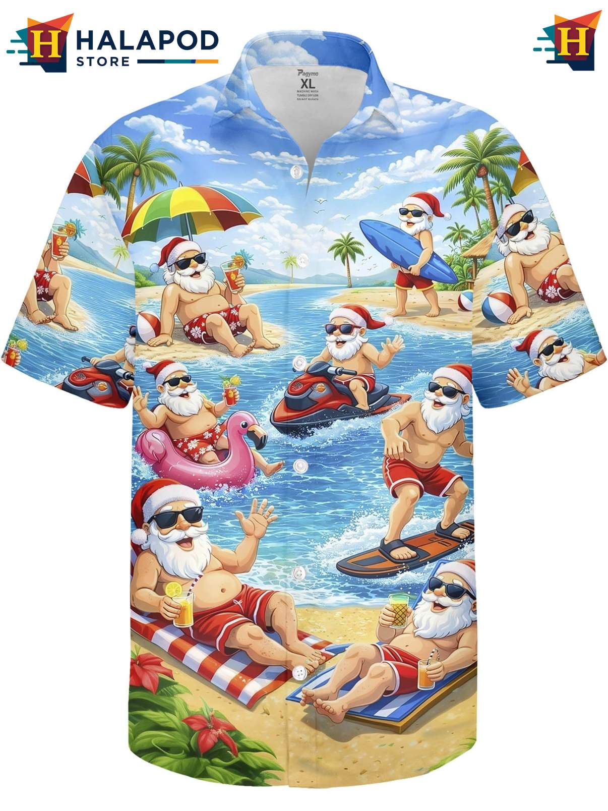 Mens Novelty Aloha Shirt Funny Crazy Graphic Button Down Summer Beach Apparel