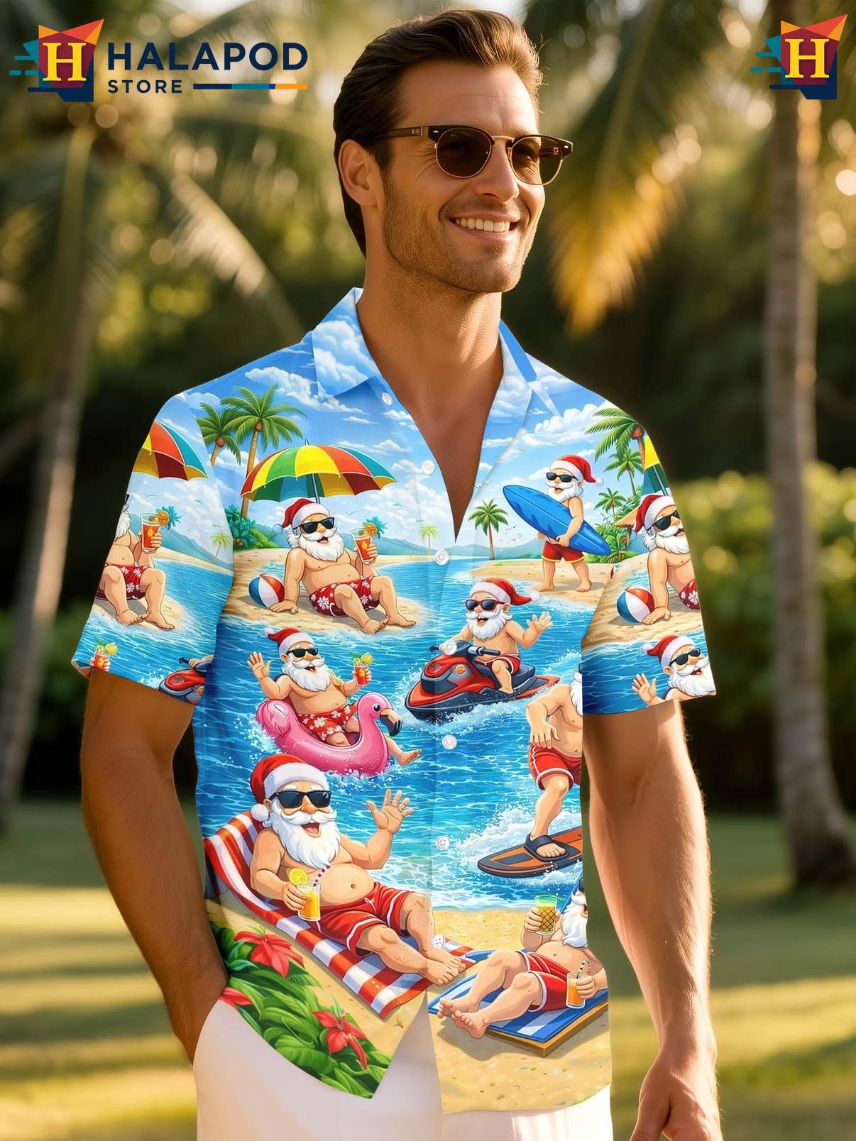 Mens Novelty Aloha Shirt Funny Crazy Graphic Button Down Summer Beach Apparel