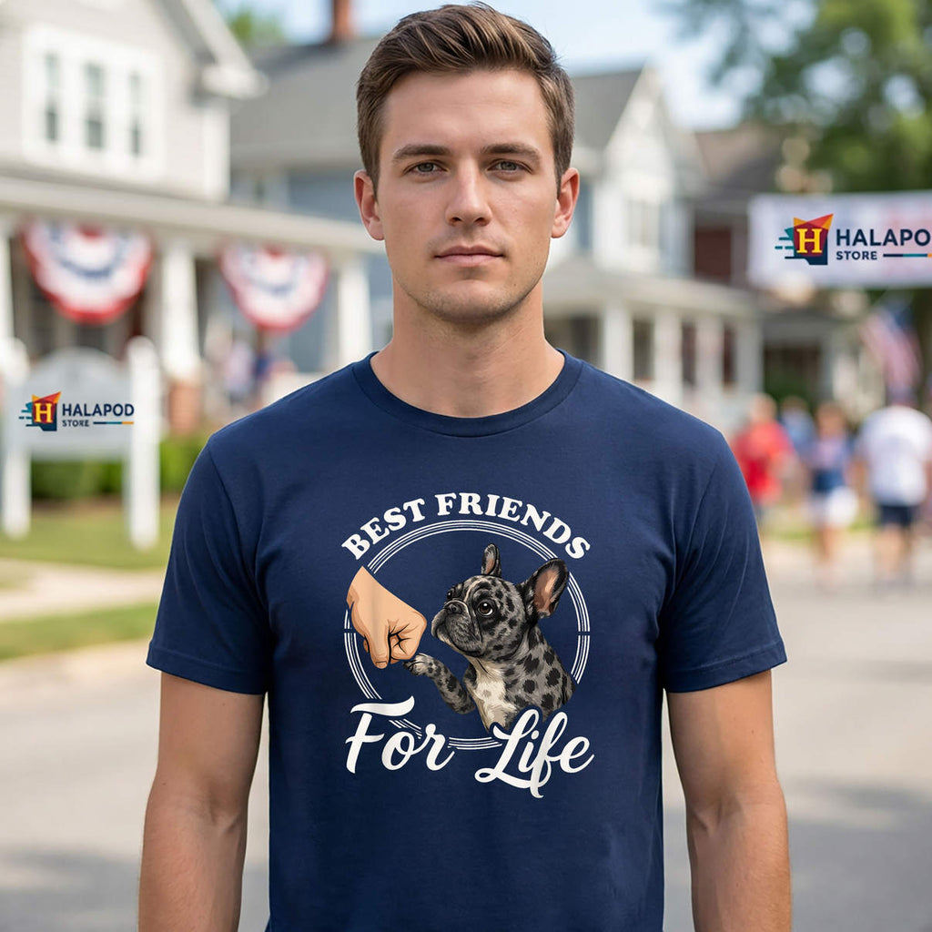 Merle French Bulldog Lover Shirt Funny Dog Design Graphic Novelty Casual Mens