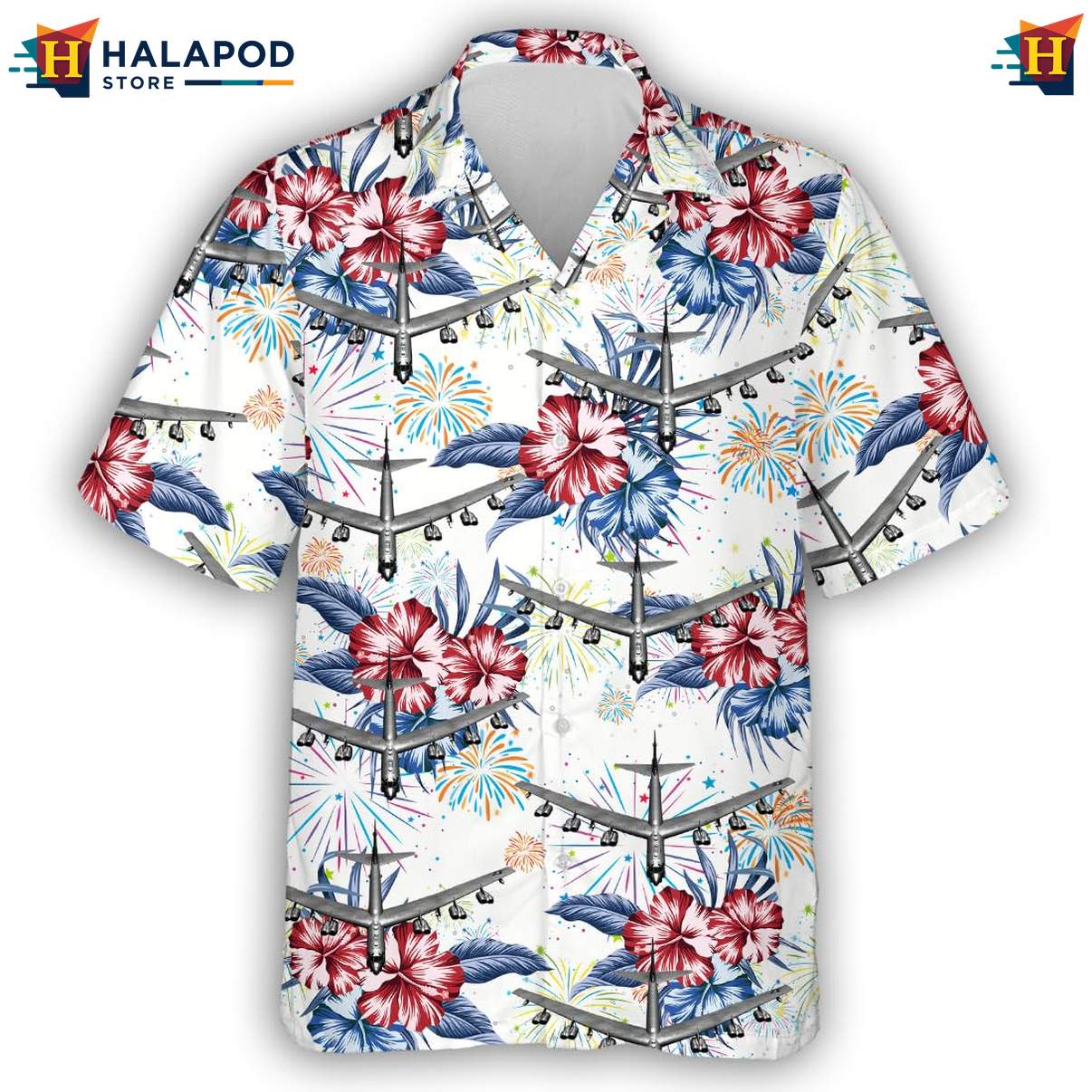 Military Airplane Aloha Shirt For Men Veteran Linen Button Down Beach Outfit