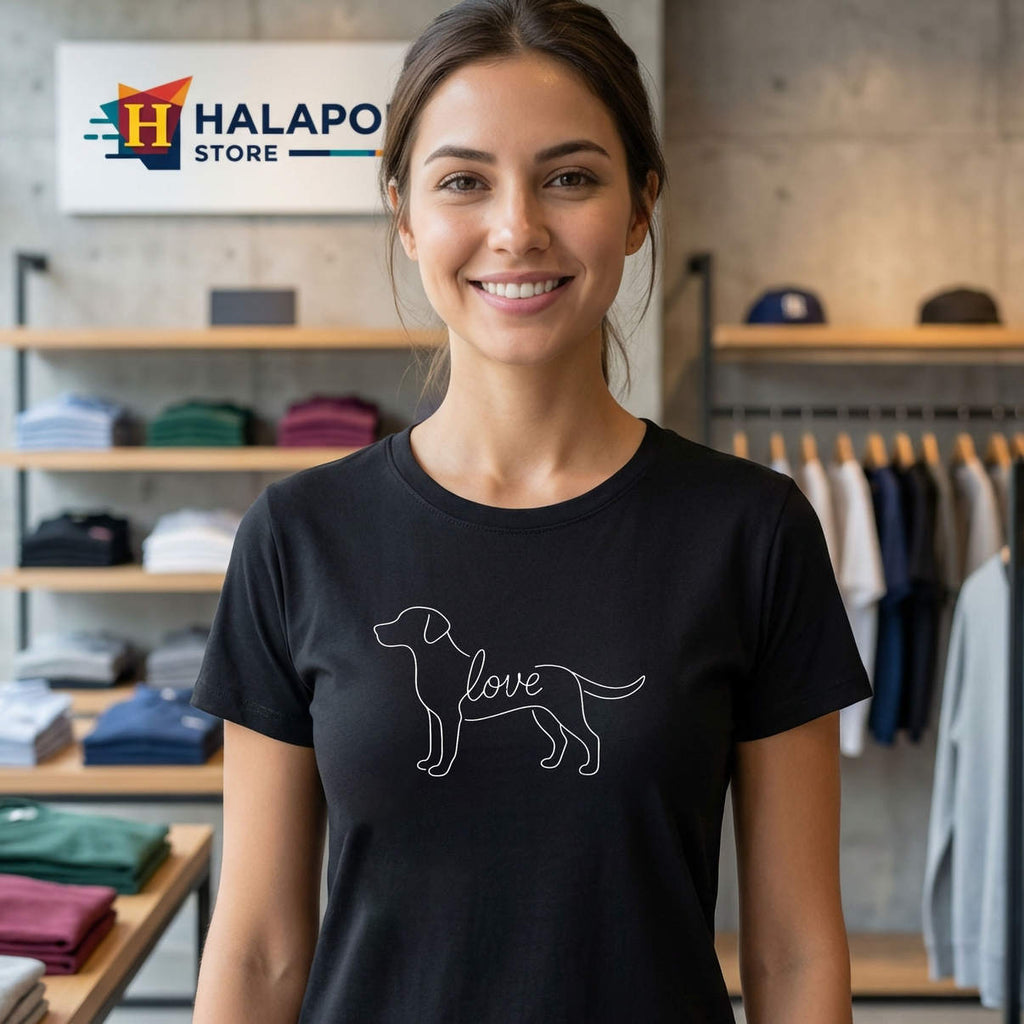 Minimalist Line Art Labrador Retriever Shirt Love Lab Dog Lover Graphic Mens