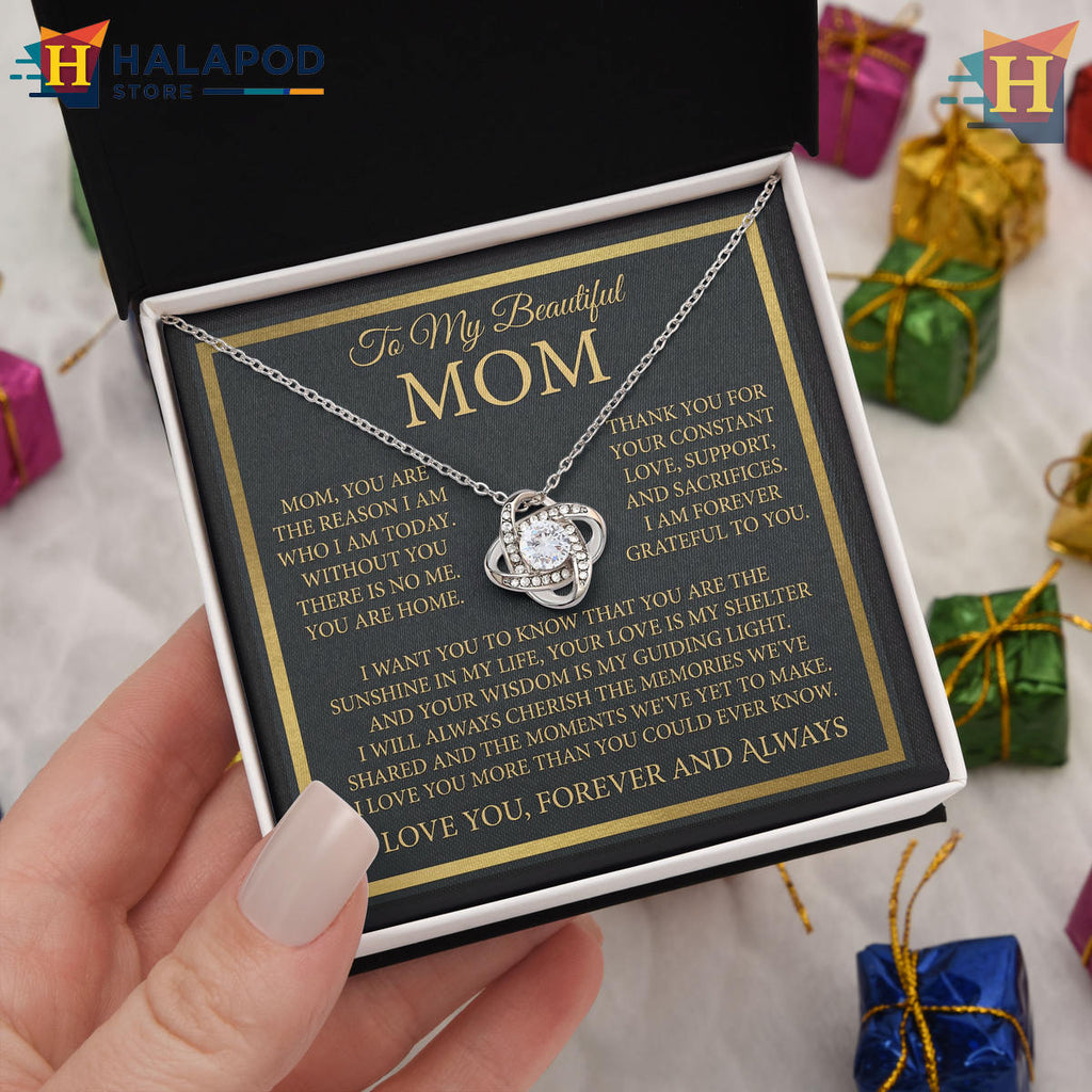 Mom Message Card Necklace From Son - Sunshine Guiding Light - Birthday Gift 2026