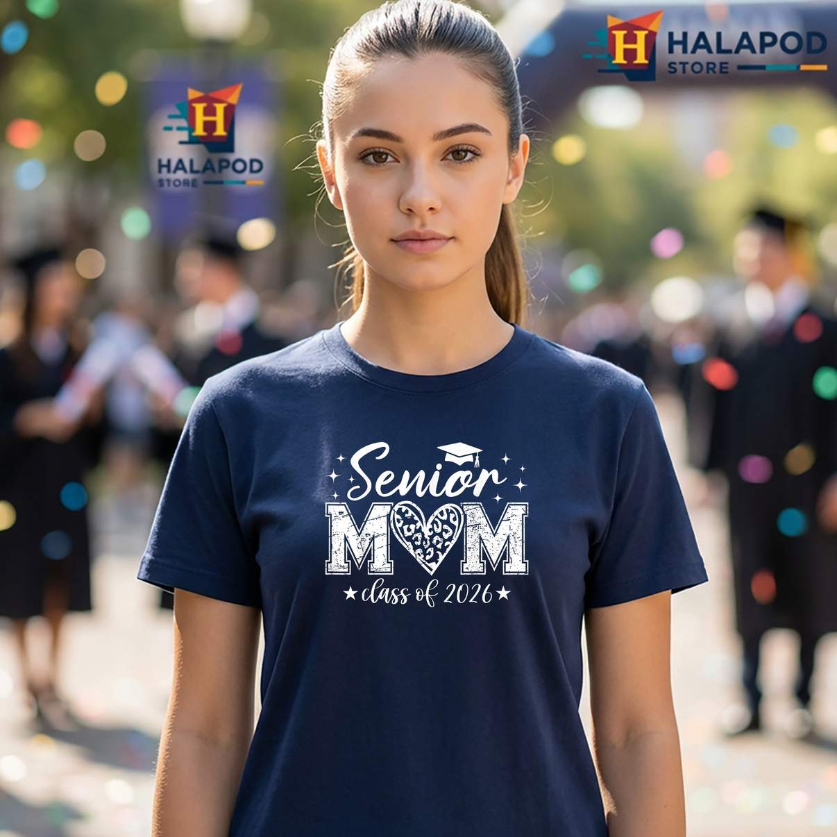 Mom Of A 2026 Graduate Shirt Proud Senior Class Of Graphic Design Lover Womens