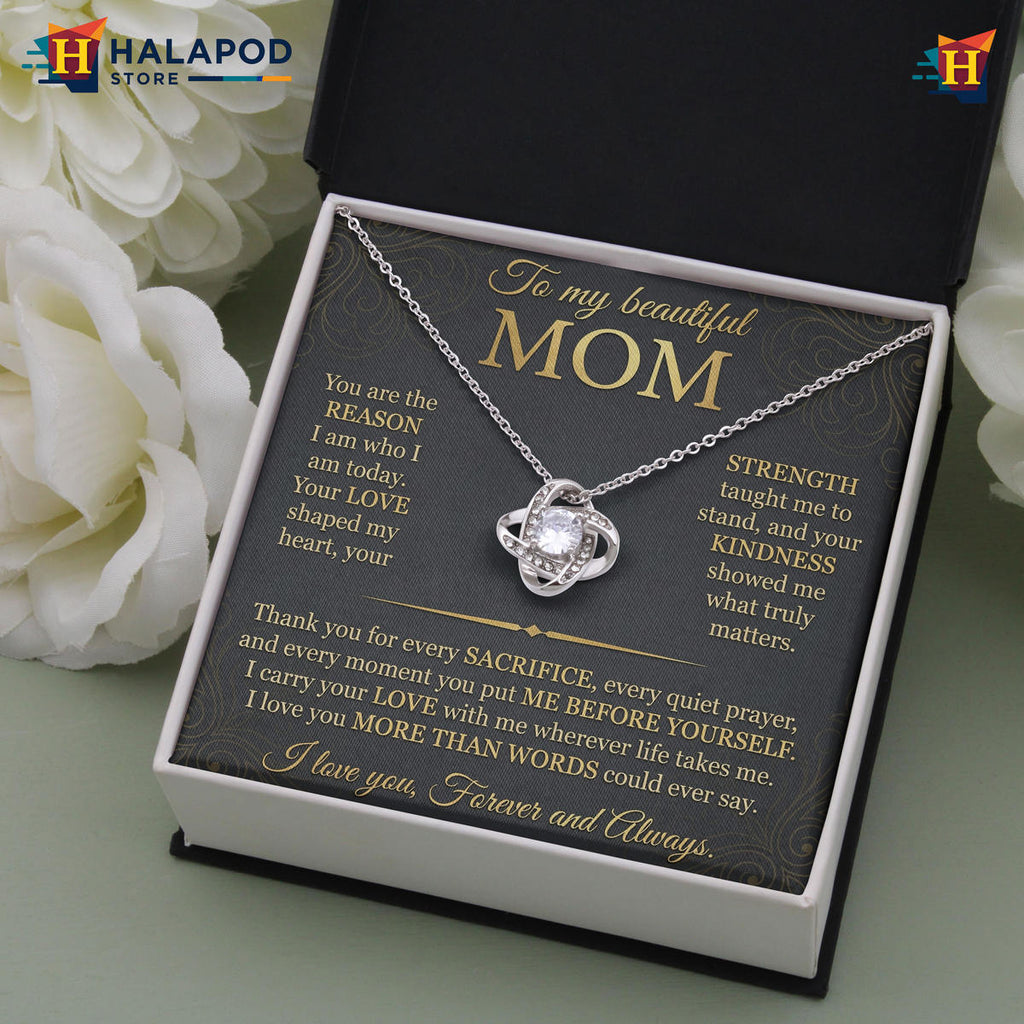 More Than Words Message Card Necklace - Mothers Day Gift 2026 For Mom