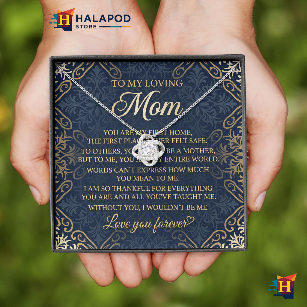 My First Home Message Card Necklace - Mothers Day Gift 2026 For Loving Mom