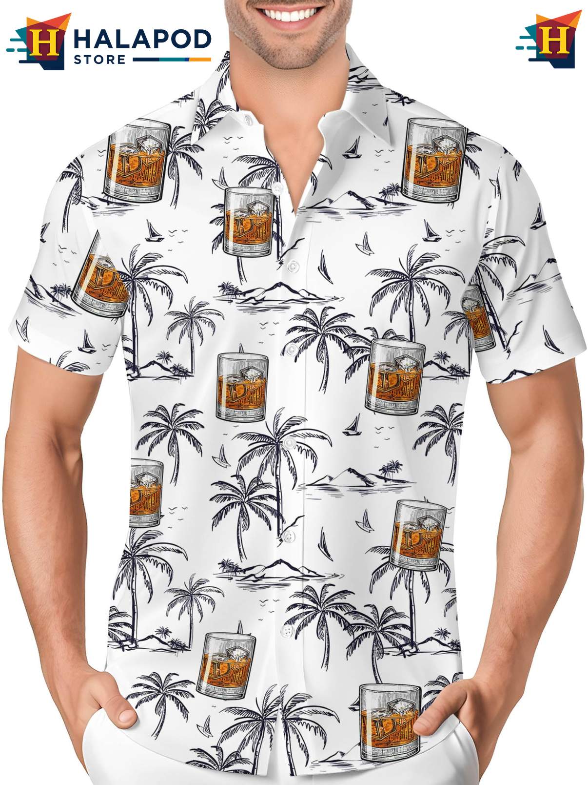 Novelty Aloha Button Down Shirt Mens Funny Crazy Graphic Summer Beach Outfit