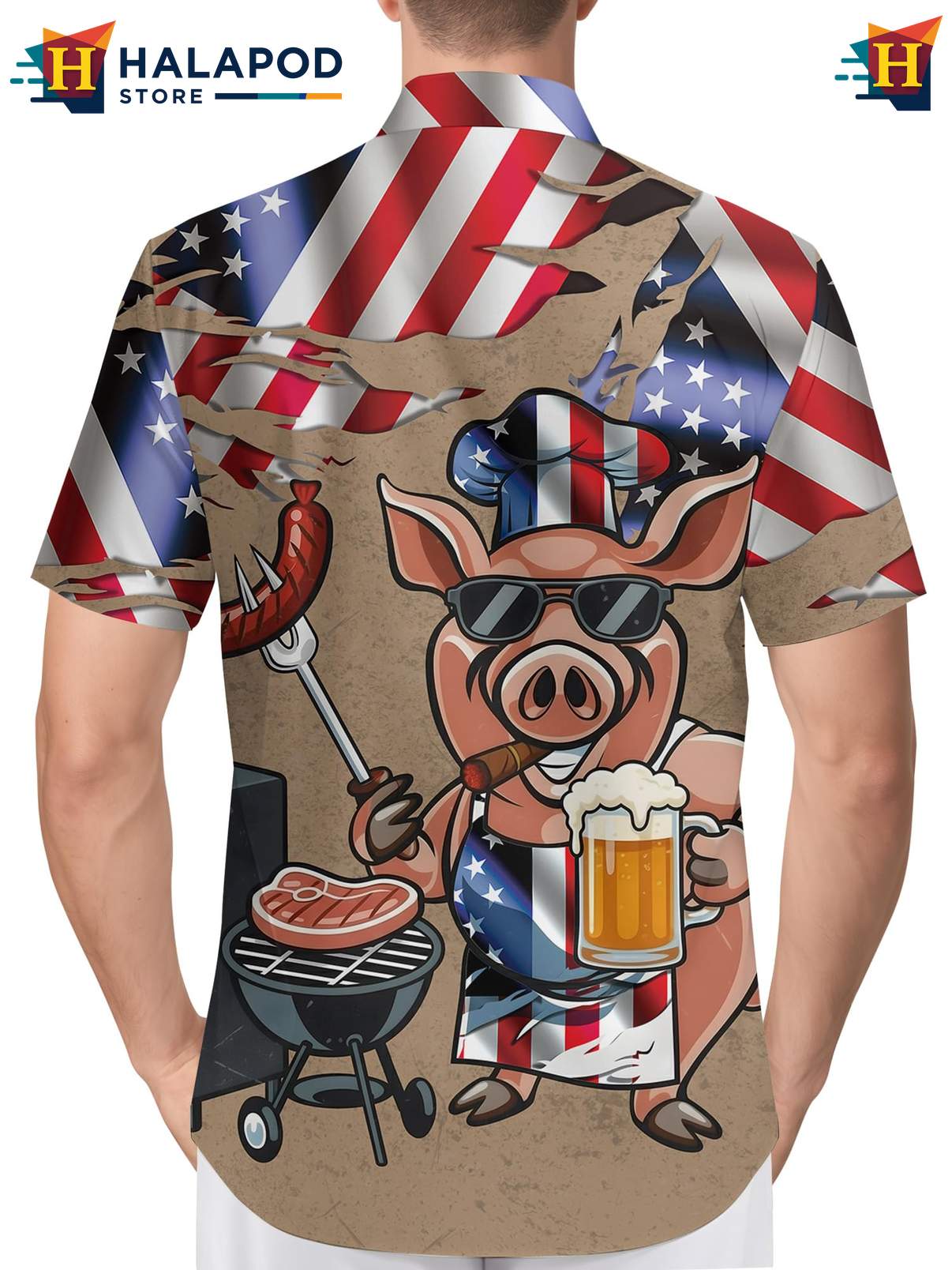 Novelty Aloha Shirt For Men Funny Crazy Graphic Button Down Summer Beachwear