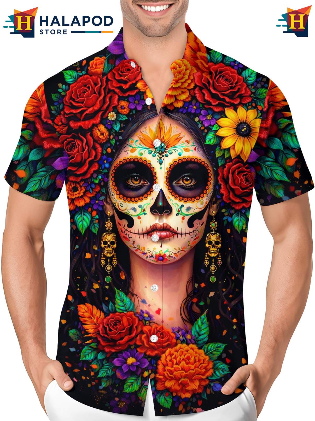 Novelty Hawaiian Shirt Mens Funny Crazy Graphic Button Down Summer Beach Wear