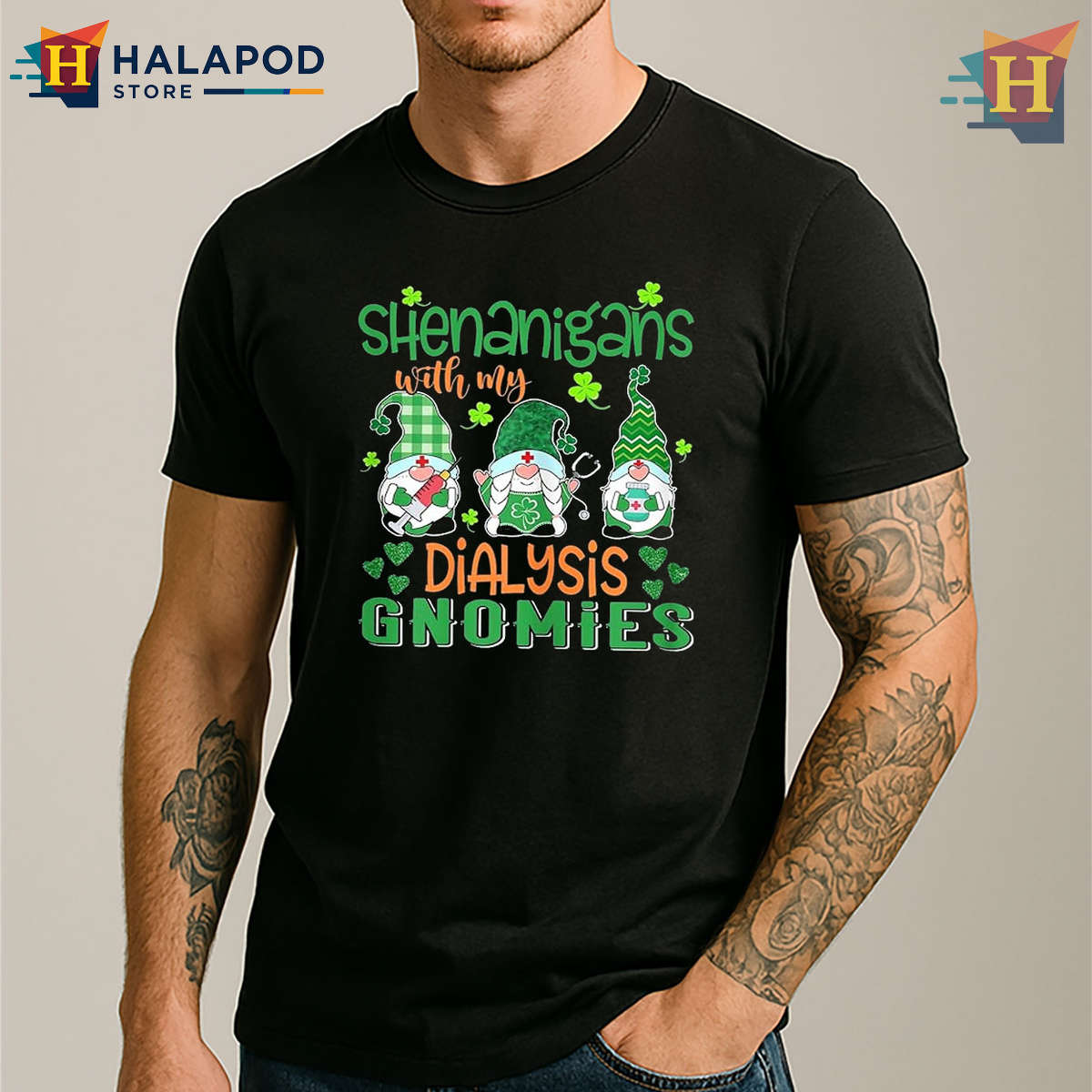 Nurse Dialysis Gnomies Tee Saint Patricks Day Funny Shirts Medical Humor
