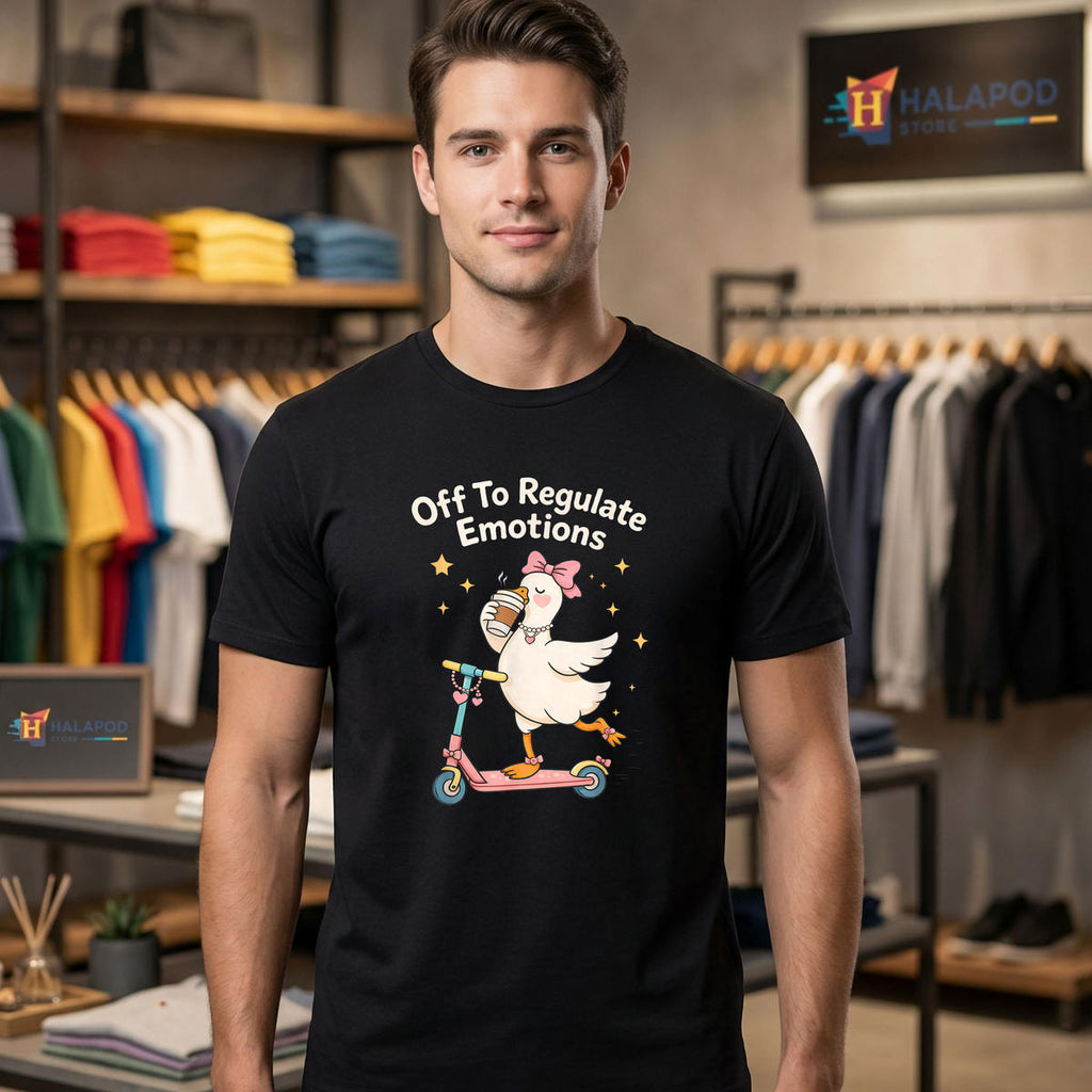 Off To Regulate Emotions Goose Shirt 2026 Funny Mental Health Awareness Gear