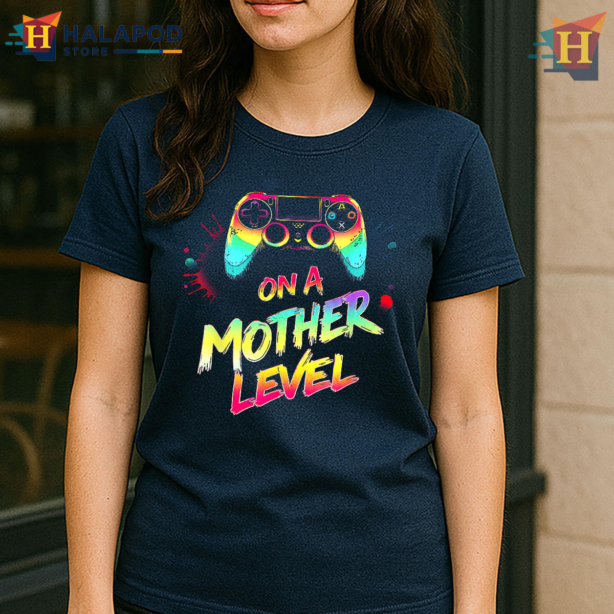 On A Mother Level Gamer Design Funny Mom T Shirts