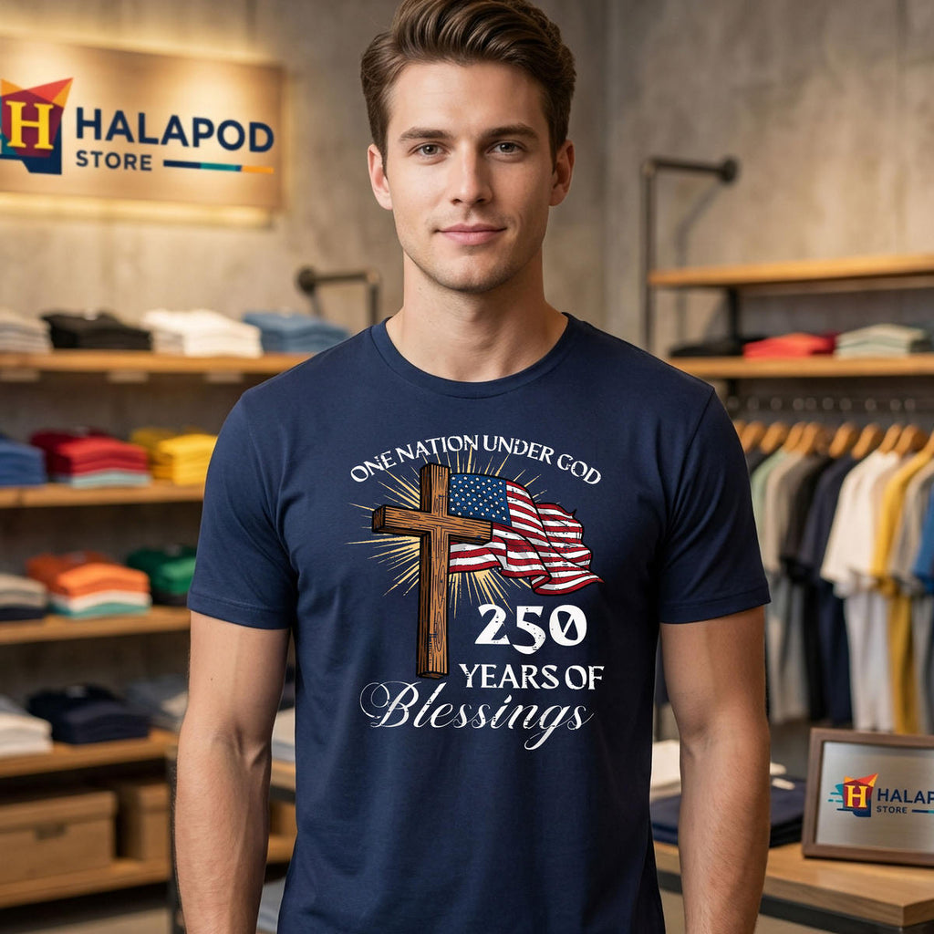 One Nation Under God 250 Years Men Shirt 2026 250th Anniversary USA Apparel