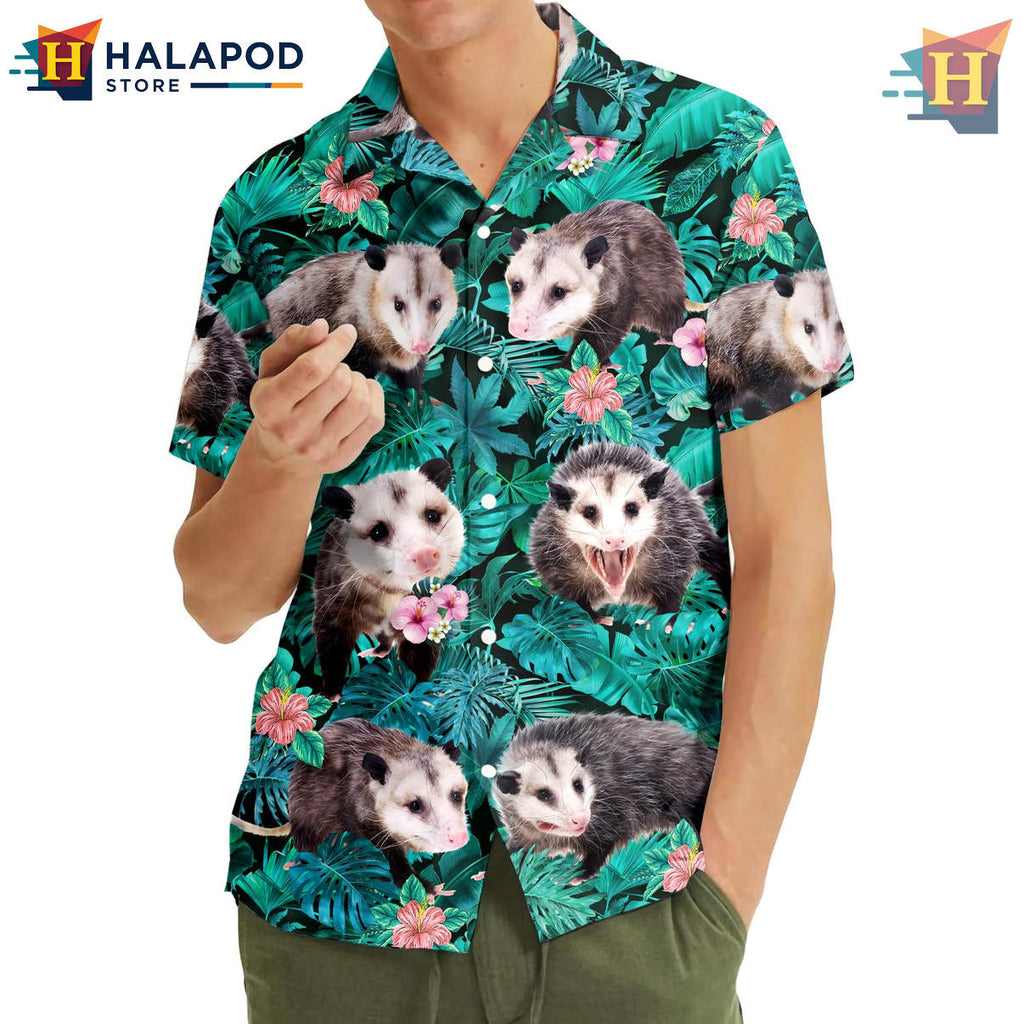 Opossum Tropical Summer Beach Hawaiian Shirt 2026 Casual Mens Fan Apparel