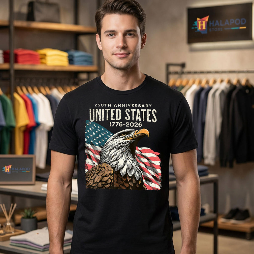 Patriotic 250th Anniversary Shirt 2026 USA US Flag 4th Of July Mens Apparel
