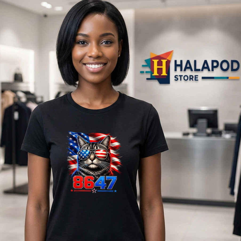 Patriotic 8647 Cat USA Flag Shirt 2026 Funny Sunglasses Graphic Fan Apparel