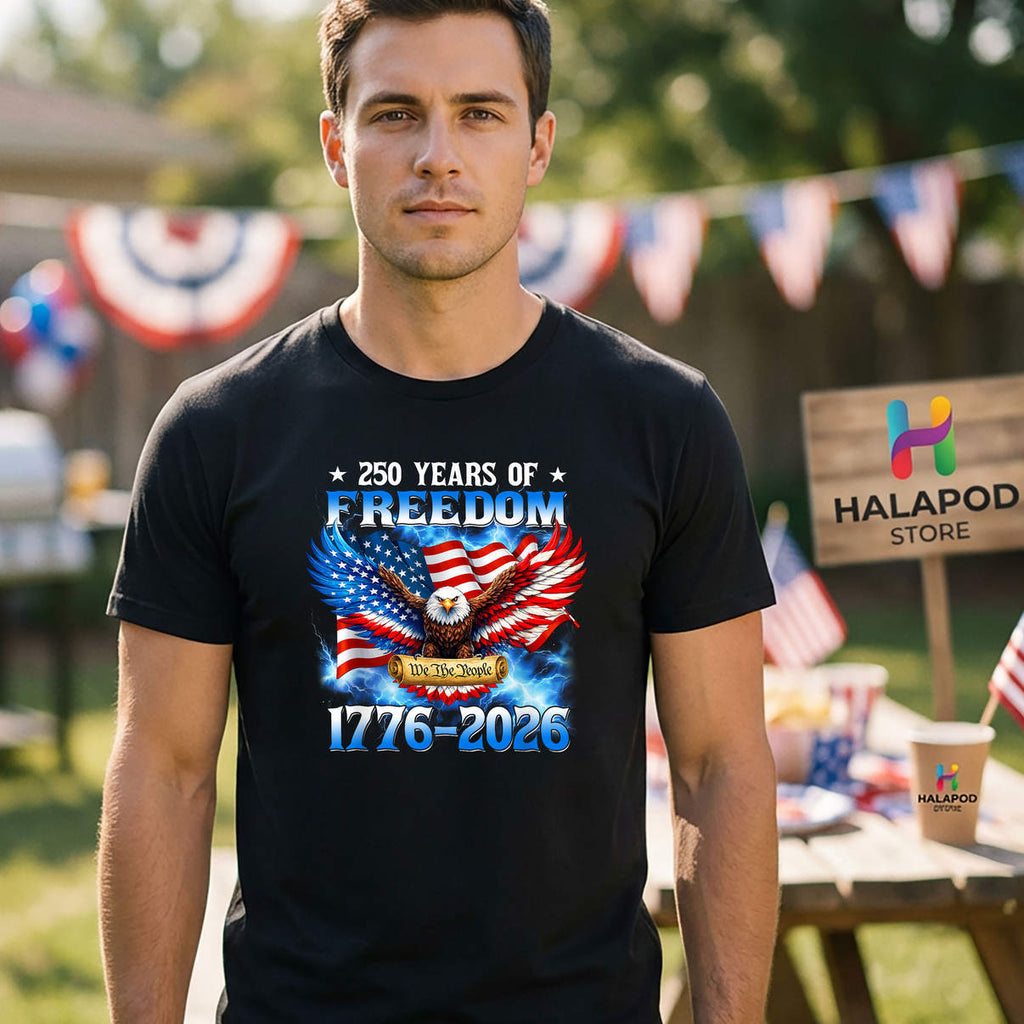 Patriotic Eagle 250th Anniversary Shirt USA 250 Years 4th Of July Graphic
