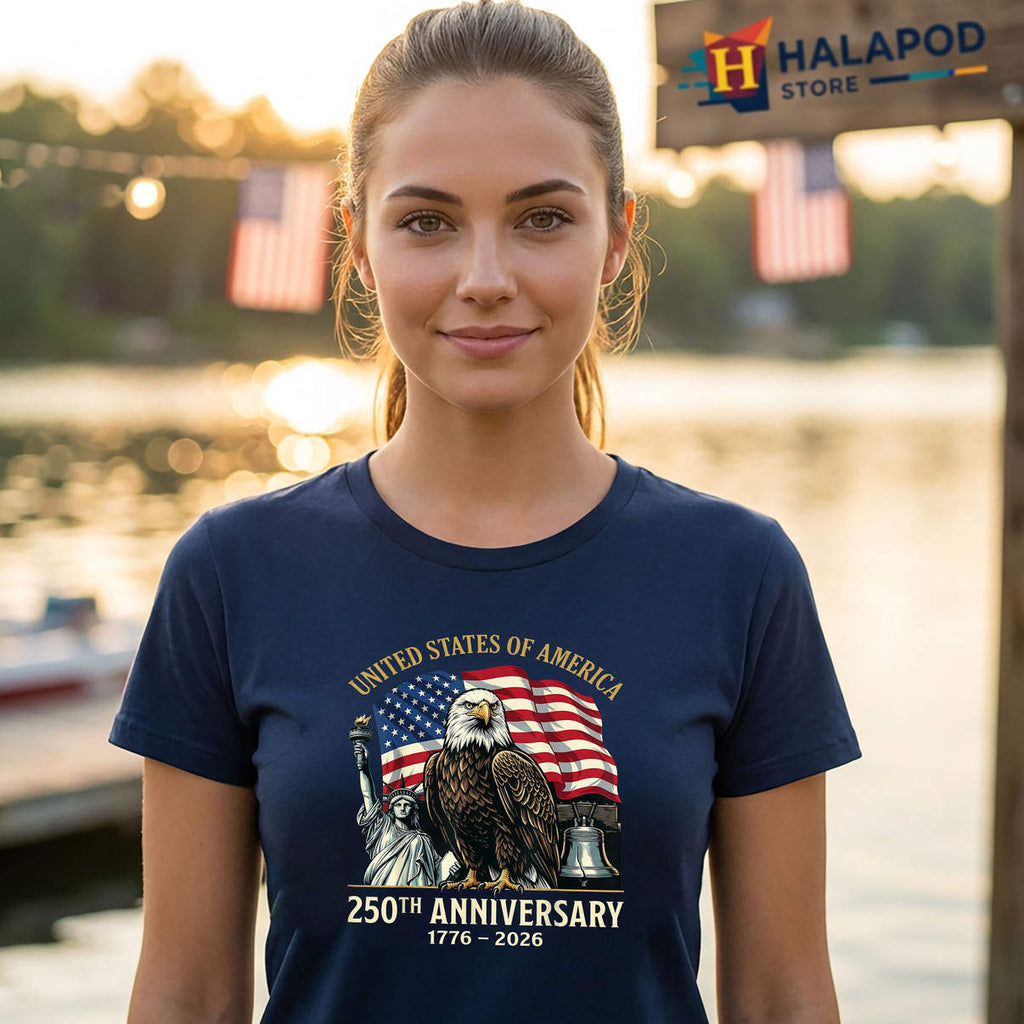 Patriotic Freedom 4th Of July Shirt 250th Anniversary USA Heritage Graphic