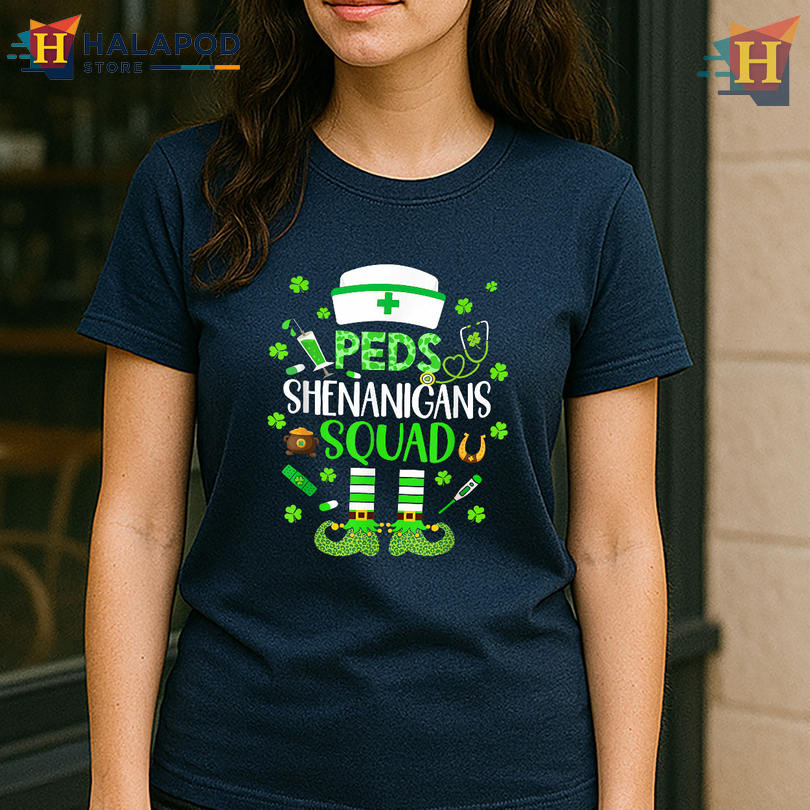PEDS Nurse Shenanigans Crew St Patricks Day Shirts For Women Pediatric Fun